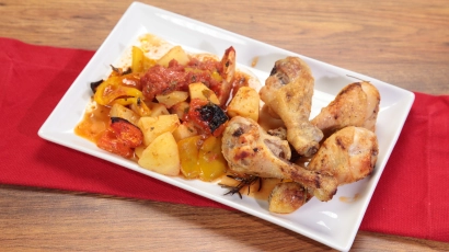 Poulet Unterschenkel 5 stk , mit  Potatos